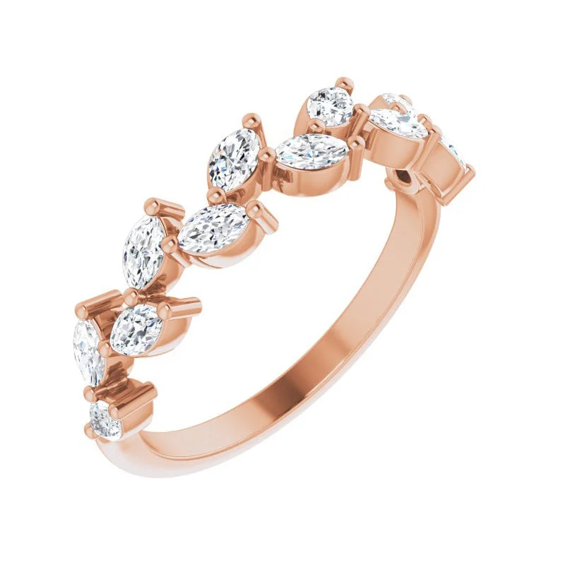 cushion cut engagement rings for women-14K Rose Gold 5/8 CTW Natural Diamond Anniversary Band