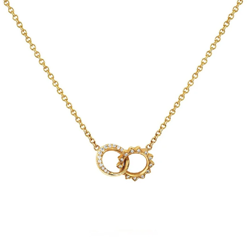 single strand necklace for women-Baby Pavé Diamond Interlocking Unity Necklace | Ready to Ship