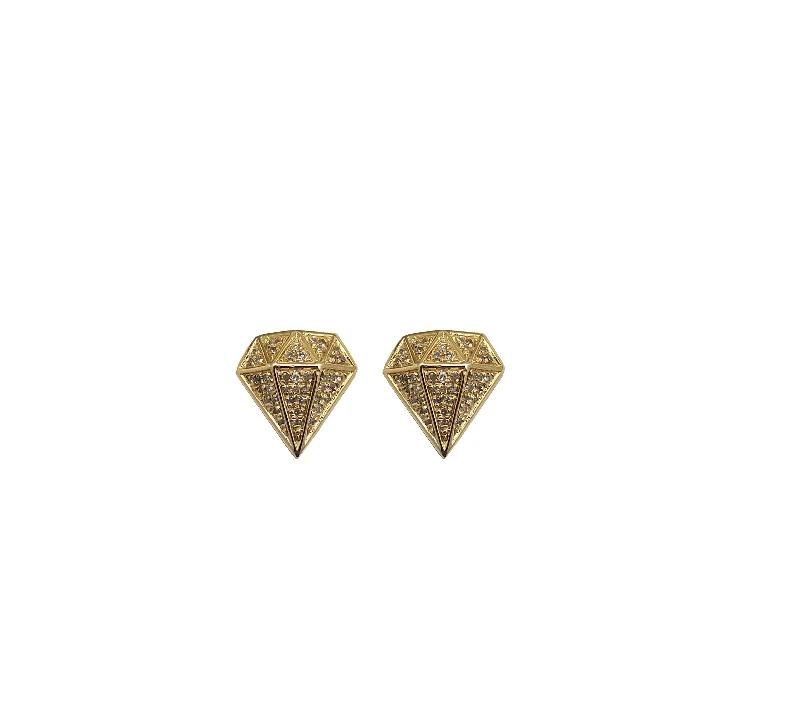 cute earrings for women-Gemstone Silhouette Diamond Stud Earring (10K)