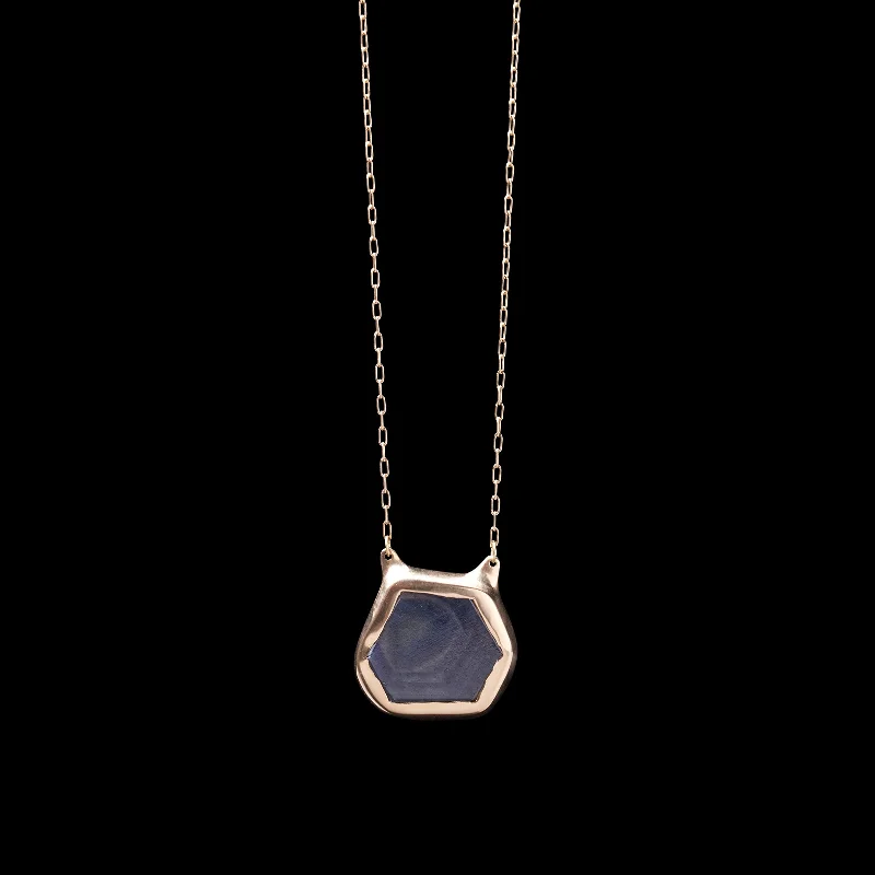 diamond heart necklace for women-Sapphire  Kitten  Pendant Necklace