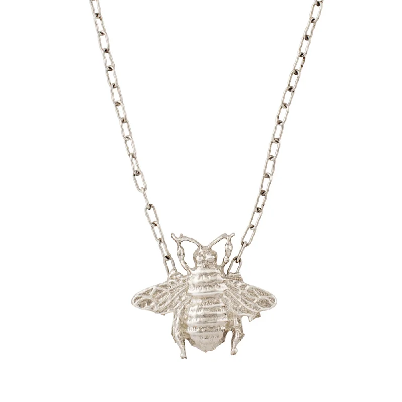 layered silver necklace for women-Big Bee Necklace in Silver