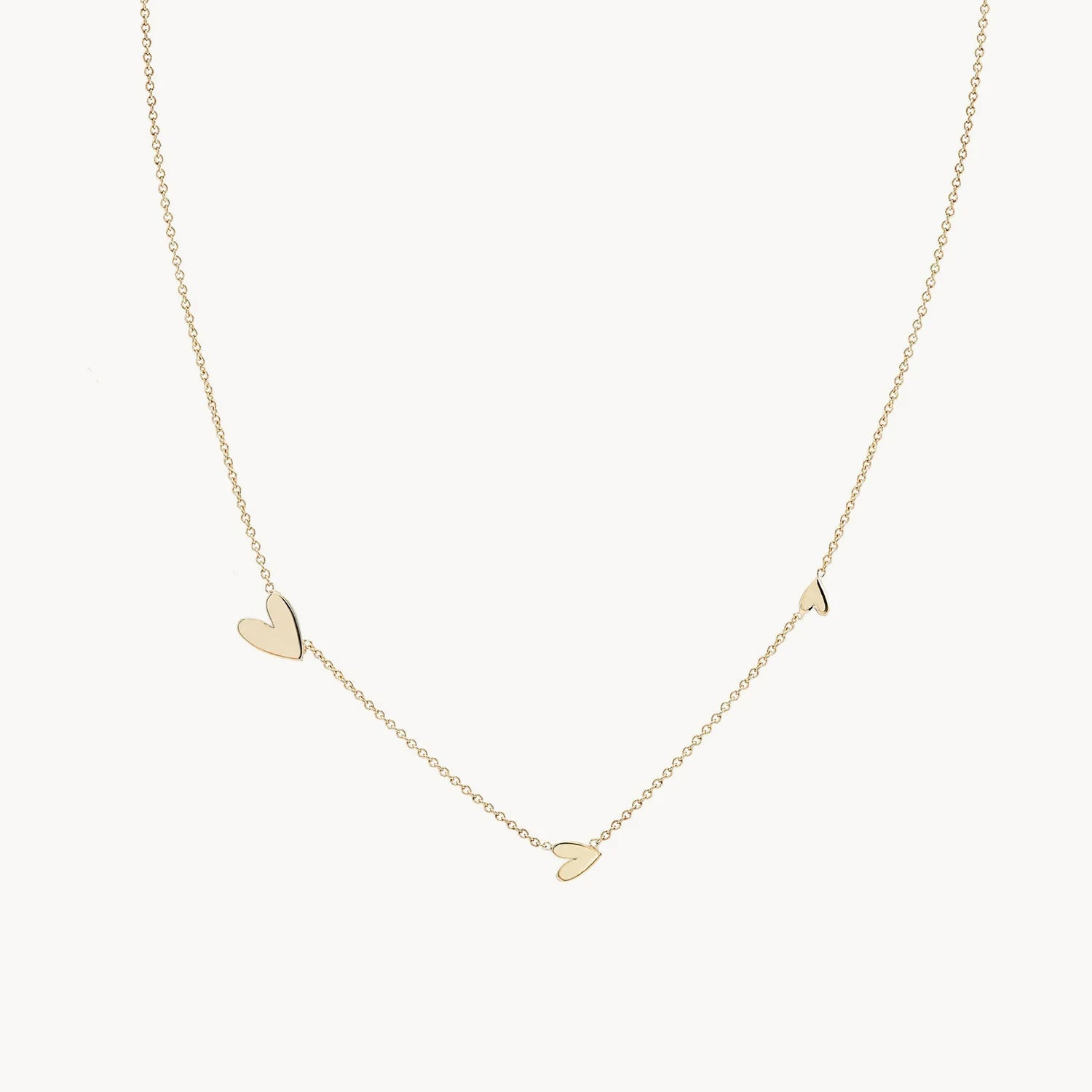 cute necklace for women-Everyday love lineage heart necklace - 14k yellow gold