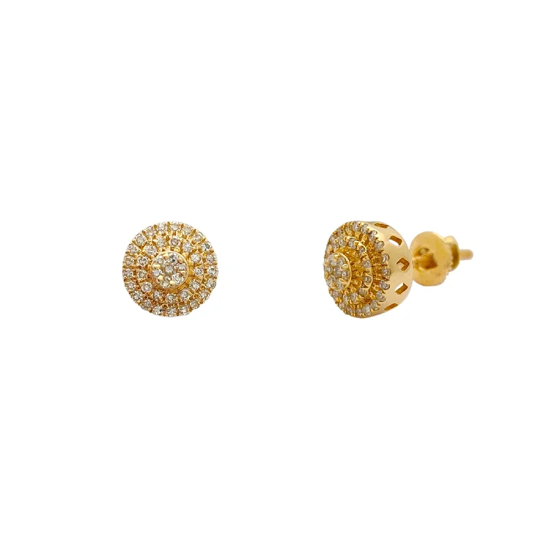 chic earrings for women-Diamond Mound Cluster Stud Earring (14K)