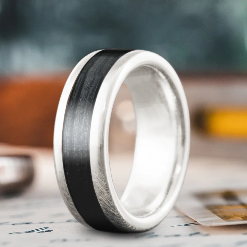 wedding band ring for women-Custom Design - Single Inlay HK2aqKf4E1HJzWYx69uYfOzn