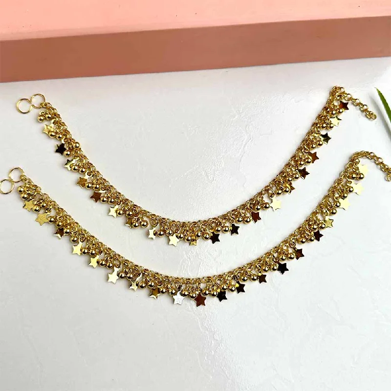 vintage anklets for women-Golden Star Anklet