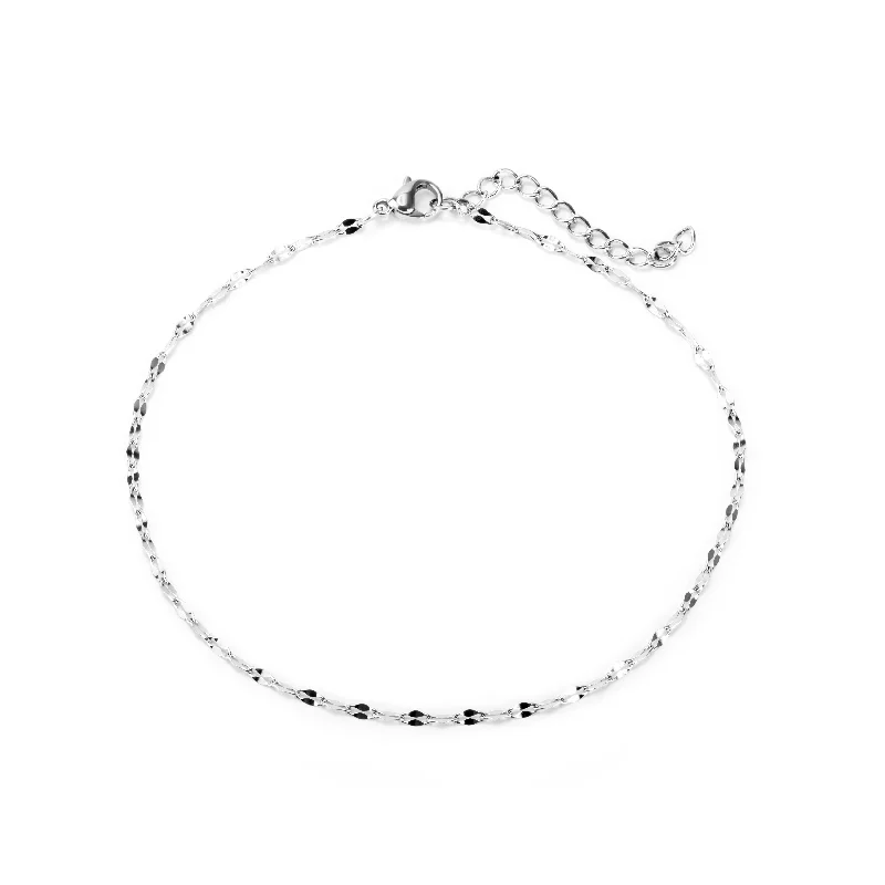 anklet sets for women-Stainless diamond cut anklet