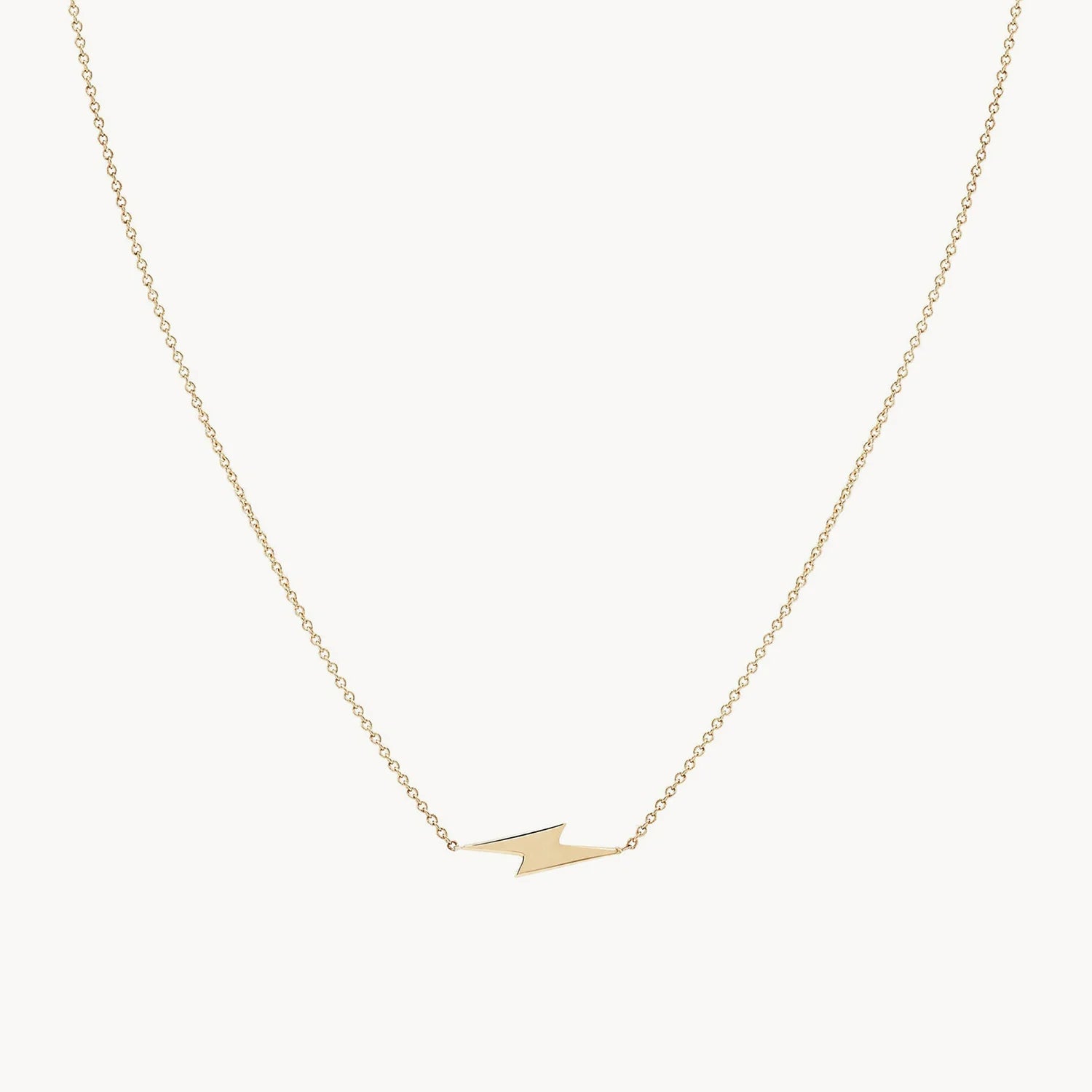 pendant necklace for women-Everyday little lightning bolt necklace - 14k yellow gold