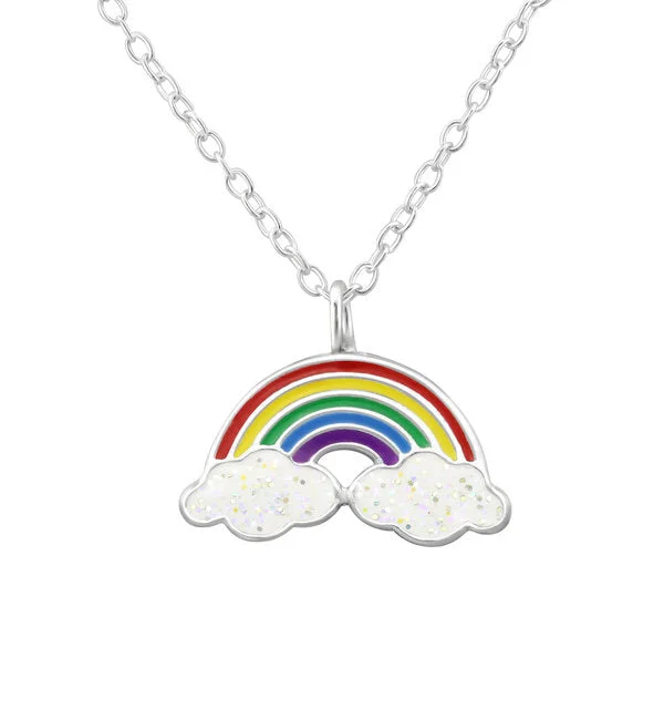 stylish anklets for women-Sterling Silver Rainbow Cloud Anklet