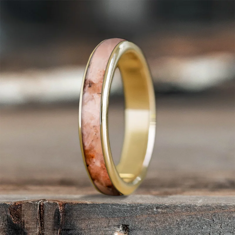 mixed metal ring for women-Custom Design - Ladies Single Inlay Ring EWjk5o0yJ6kEOGWUy-CKU6J5