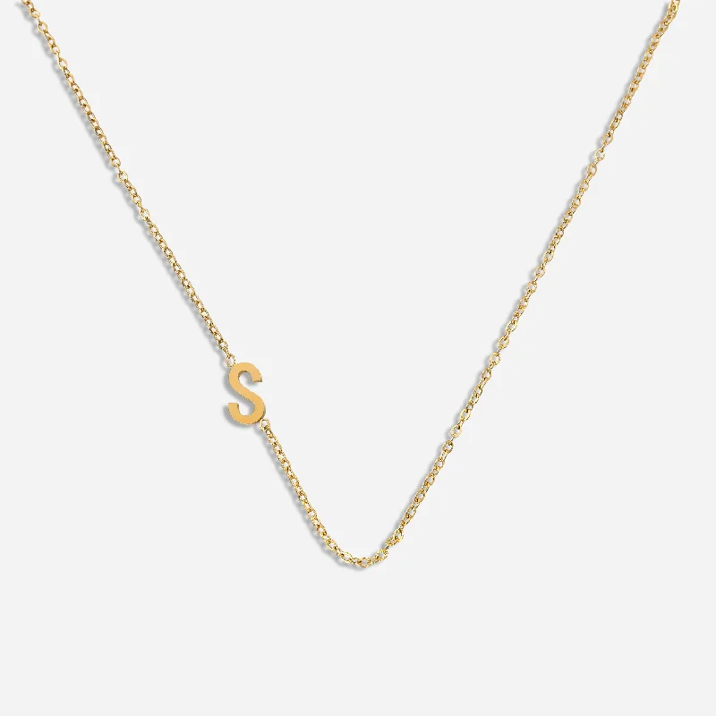 personalized gold necklace for women-Dainty Personalized Initial Necklace