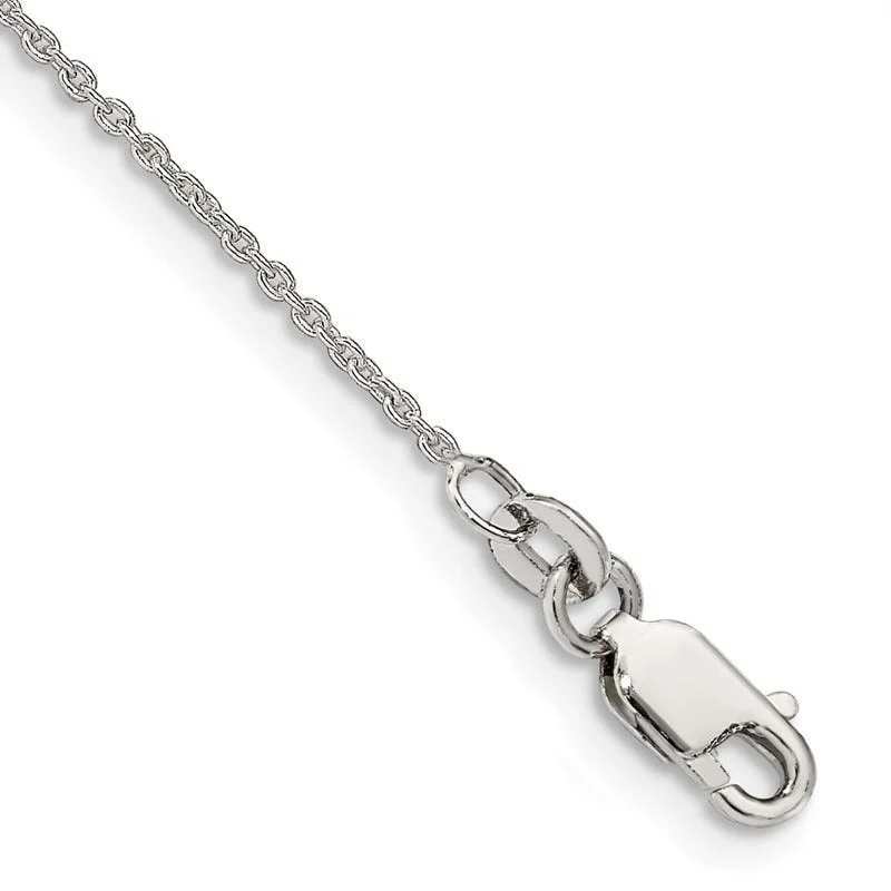 statement anklets for women-Sterling Silver 1mm Cable Chain Anklet