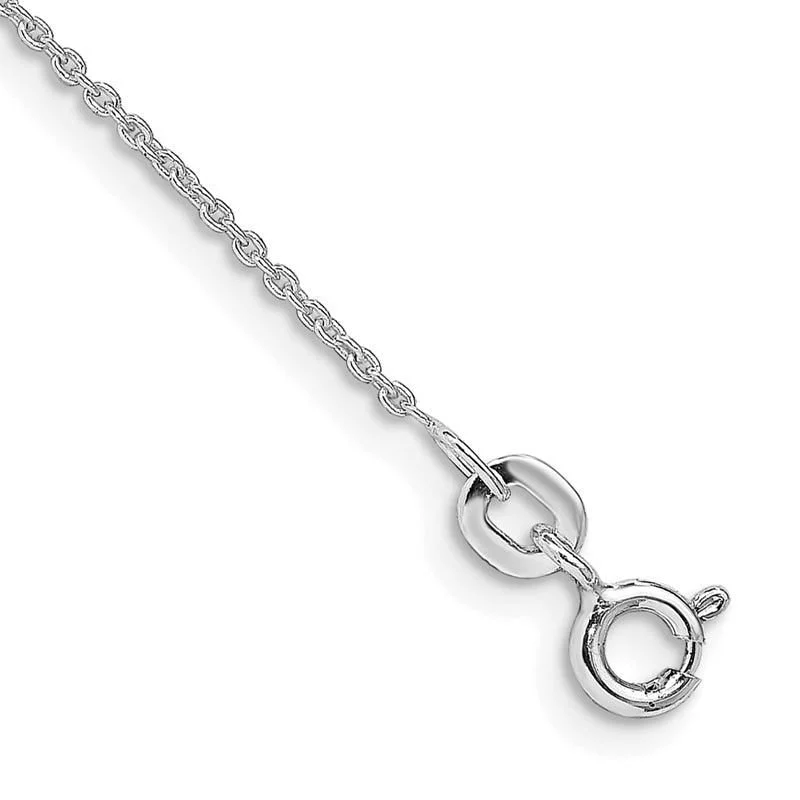 ankle cuffs for women-Sterling Silver Rhodium-plated 1mm Cable Chain Anklet