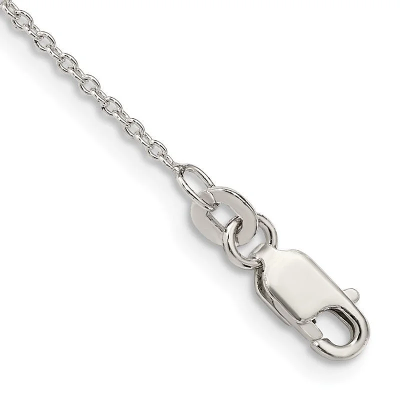 engraved anklets for women-Sterling Silver 1.25mm Cable Chain Anklet