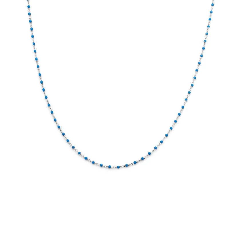 ruby necklace for women-Candy Chain Necklace | Azul & Silver