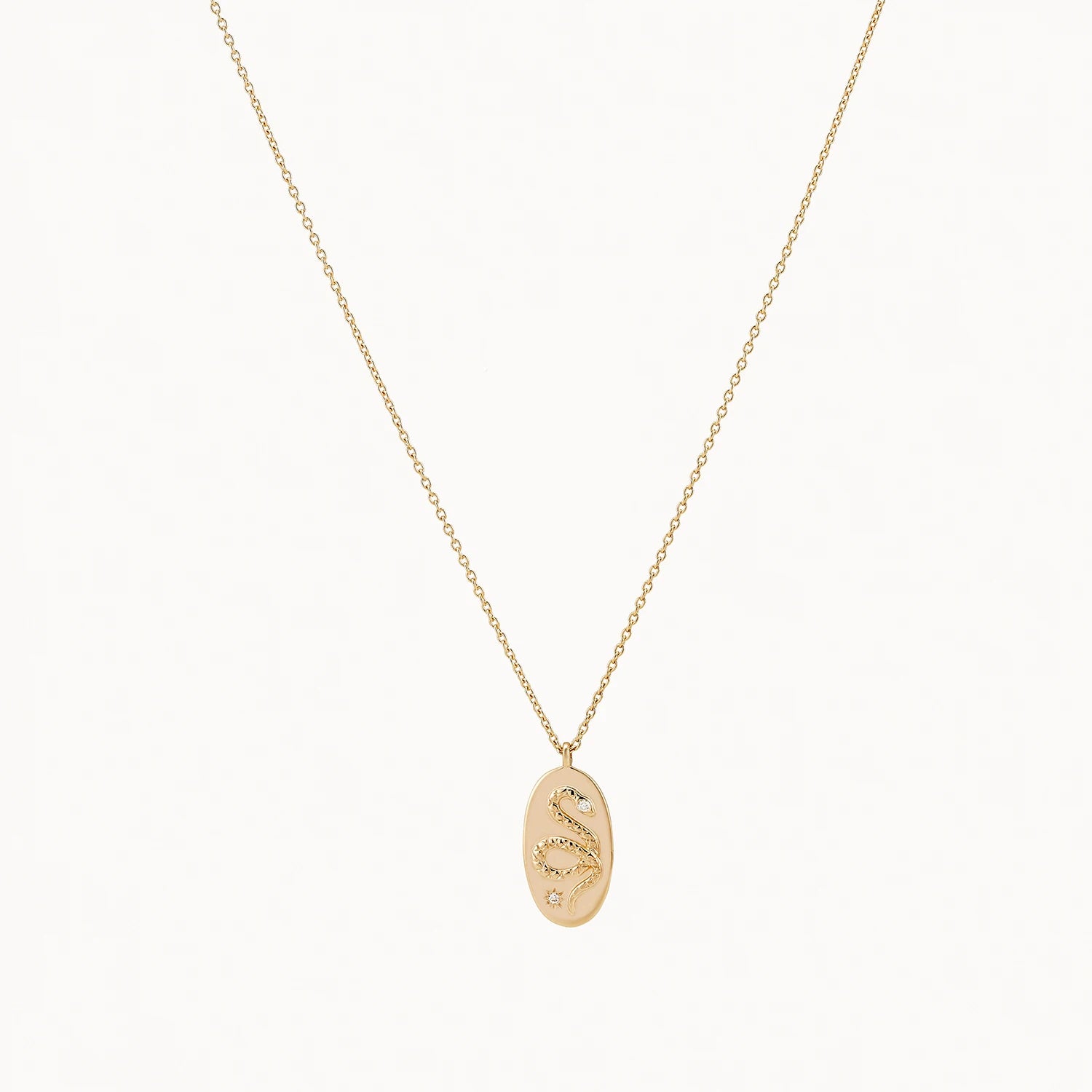 minimalist necklace for women-the serpent revival diamond necklace - 14k yellow gold, diamonds