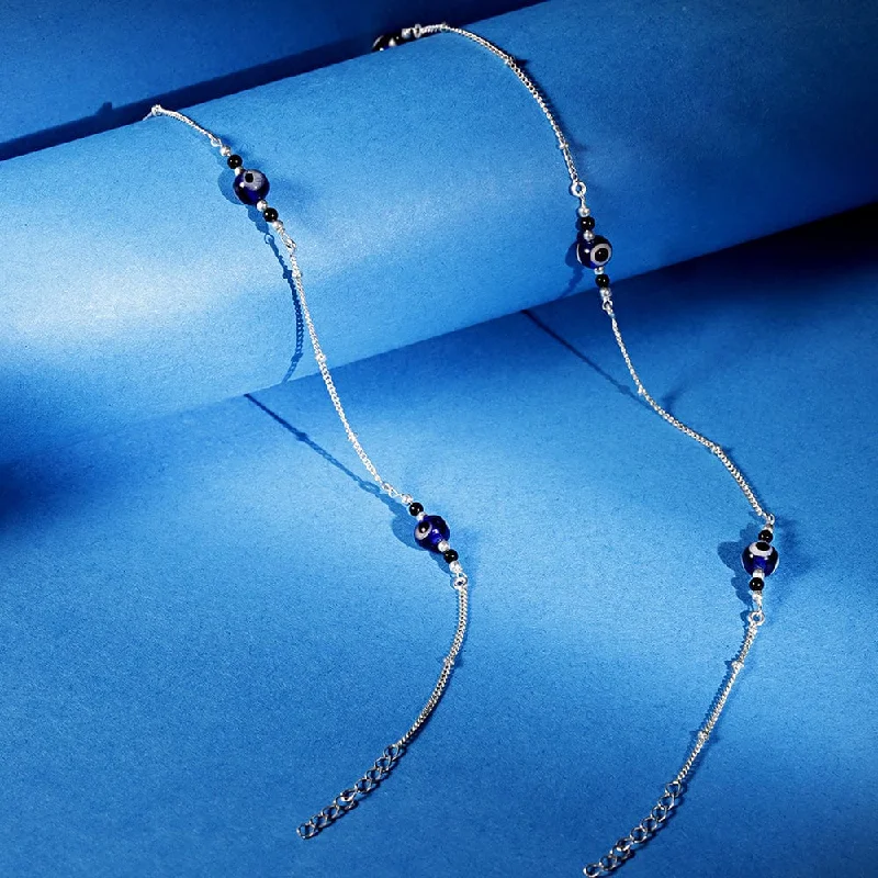 pearl ankle chains for women-Evil eye Anklet