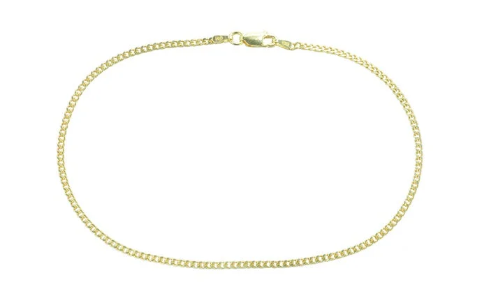 anklets for brides for women-Better Jewelry Curb Chain Anklet .925 Sterling Silver Gold Plated