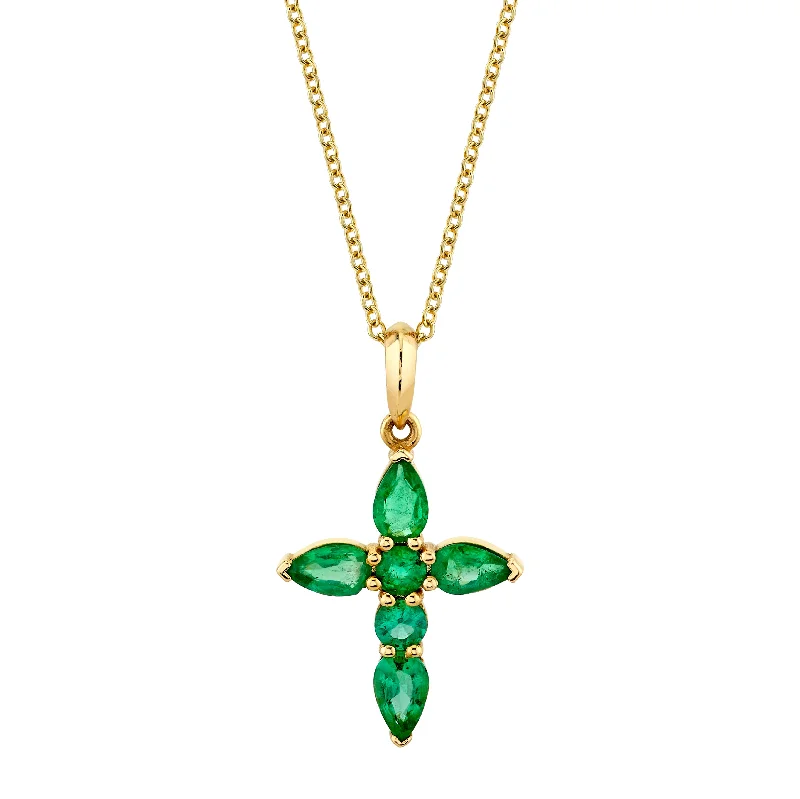 vintage-inspired necklace for women-Medium Emerald Faith Pendant