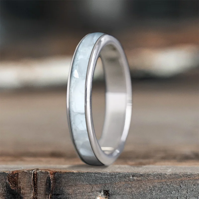 titanium ring for women-Custom Design - Ladies Single Inlay Ring qXgoEZqSHBAUqi912eKqbEBQ