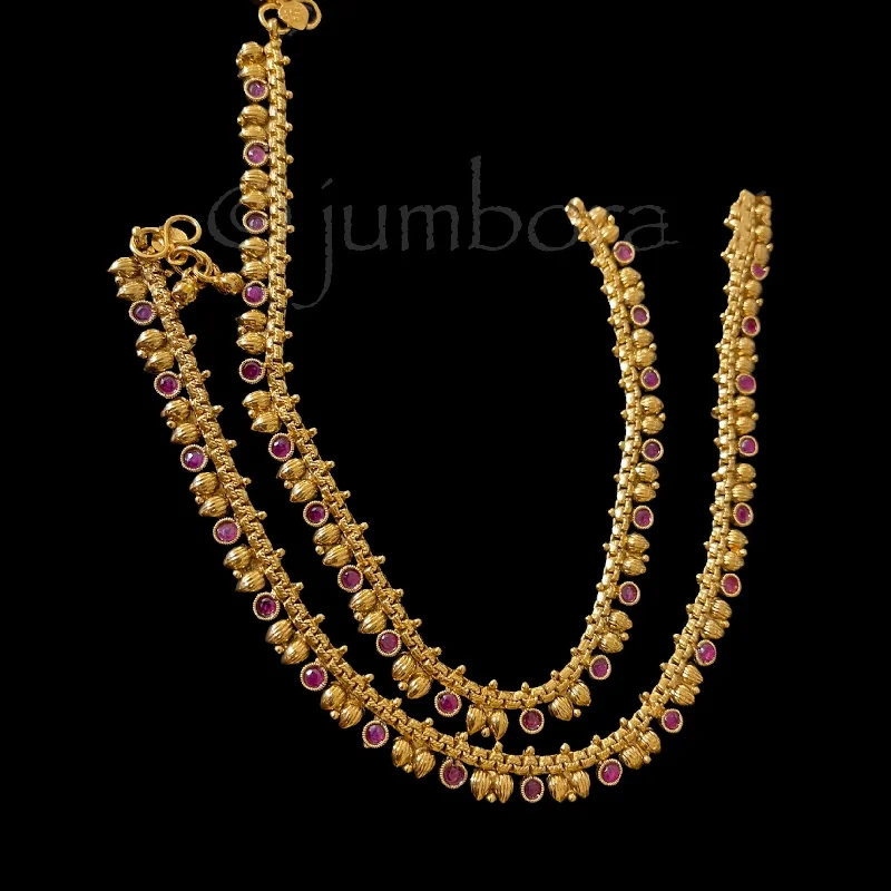 colorful anklets for women-Antique Gold Finish Anklets