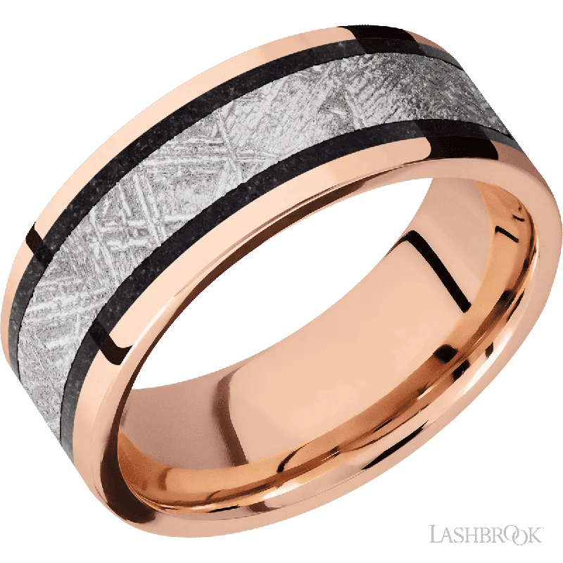 cushion engagement rings for women-14K Rose Gold with Polish Finish - 8MM