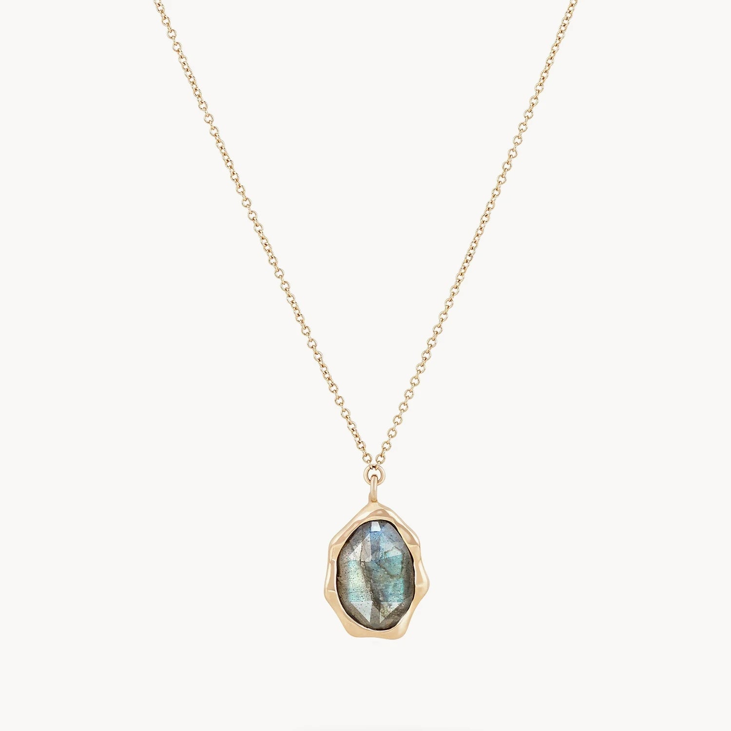 layered gold necklace for women-labradorite mood necklace