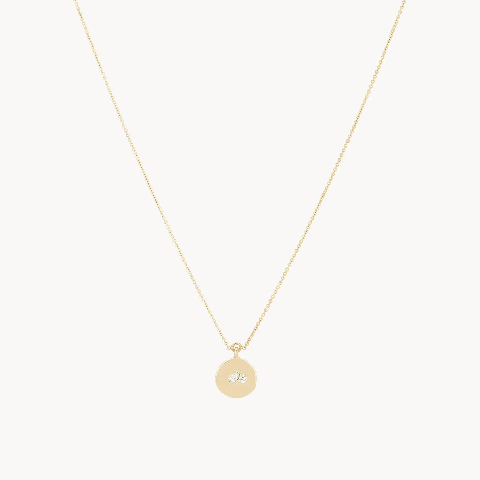 cubic zirconia necklace for women-the kindred spirits lean on me medallion necklace - 14k yellow gold, diamonds