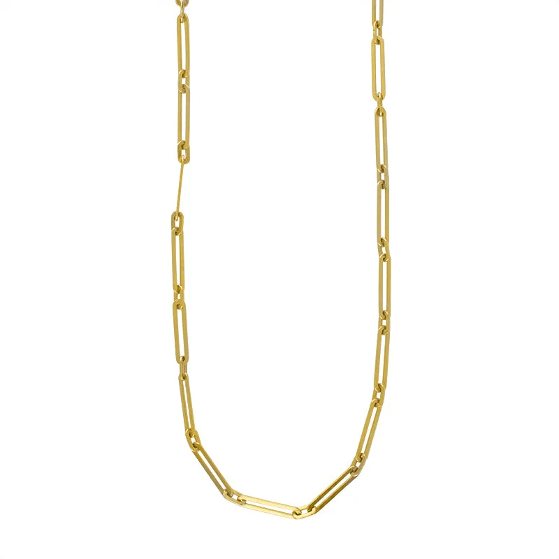 adjustable necklace for women-Let's Link Up Chain Necklace in Gold - 18" L