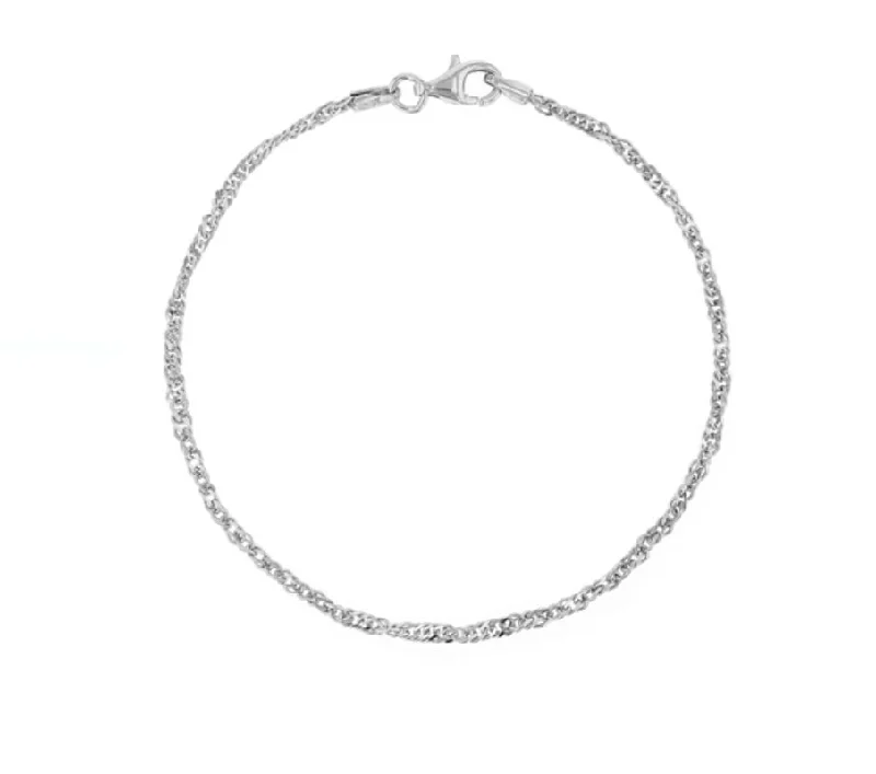 ankle bracelets for women-Sterling Silver Singapore Anklet