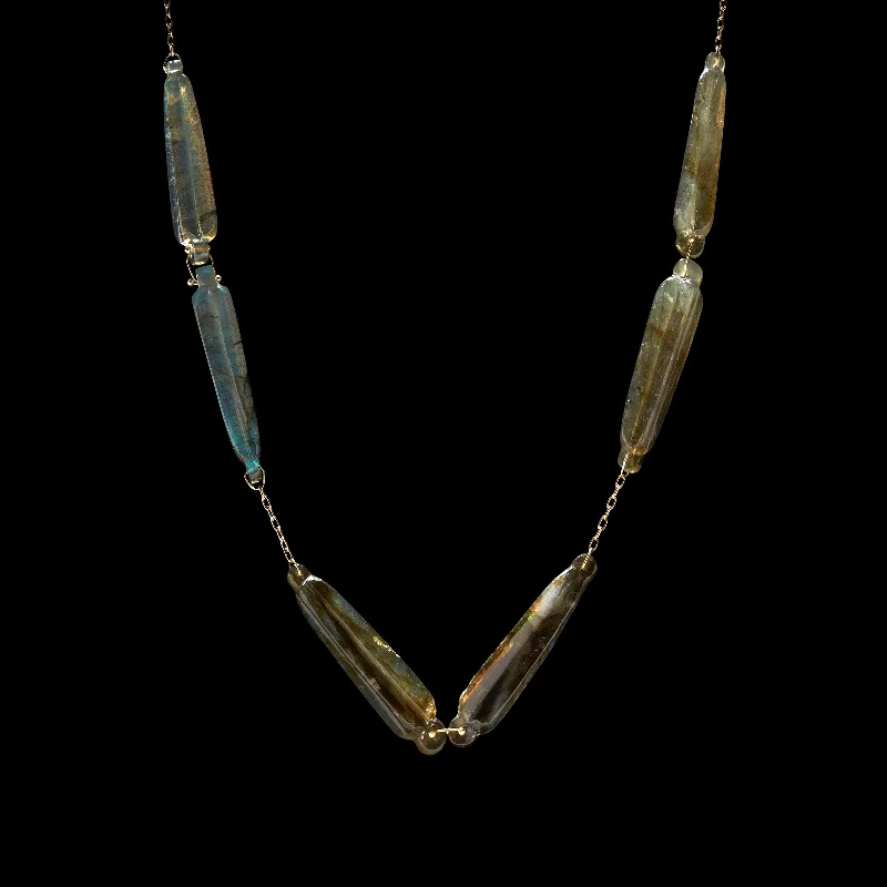 clasp necklace for women-Small Ancient Roman Link Stone Necklace