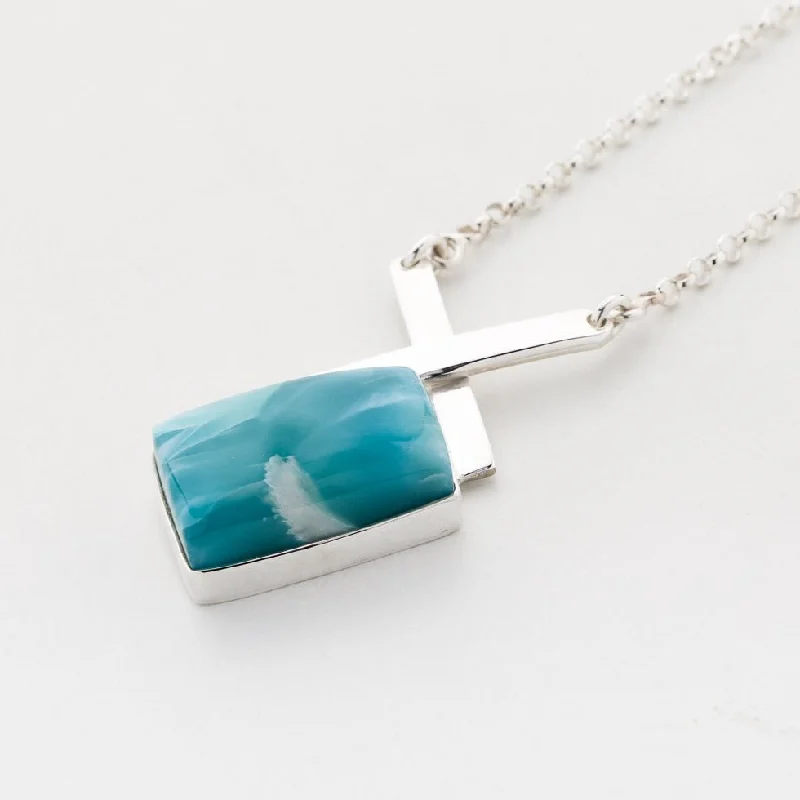 vintage necklace for women-Larimar Necklace Leery