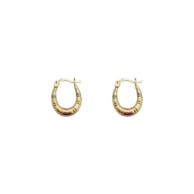 silver drop earrings for women-U Shape Hoop Earrings (14K)