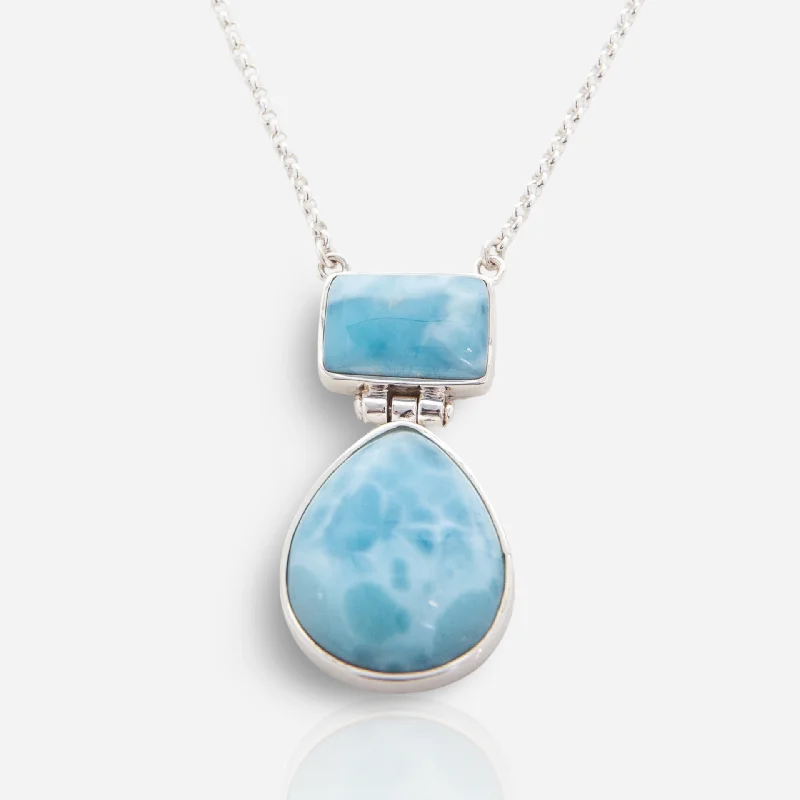 layered necklace for women-Larimar Necklace Lua