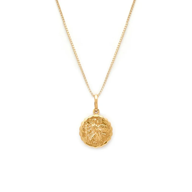 diamond pendant necklace for women-St Christopher Necklace | Gold