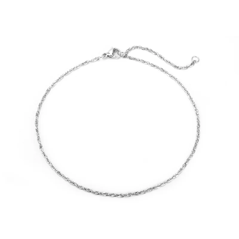 engraved anklets for women-Stainless singapore anklet