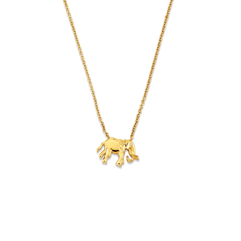 family necklace for women-Baby Elephant Necklace