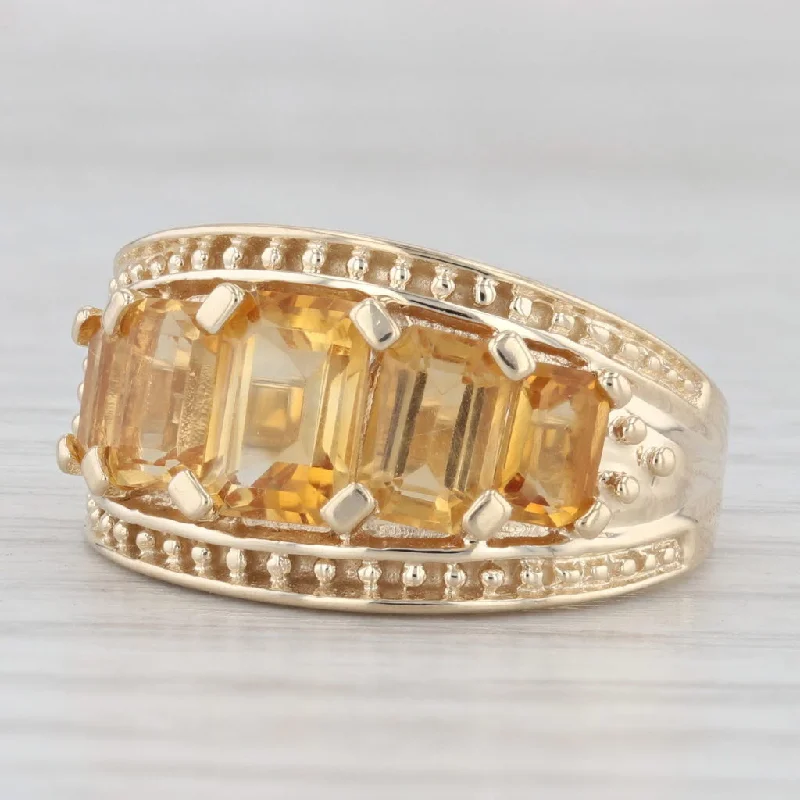 sapphire and diamond engagement rings for women-3.75ctw Graduated Citrine Ring 10k Yellow Gold Size 7