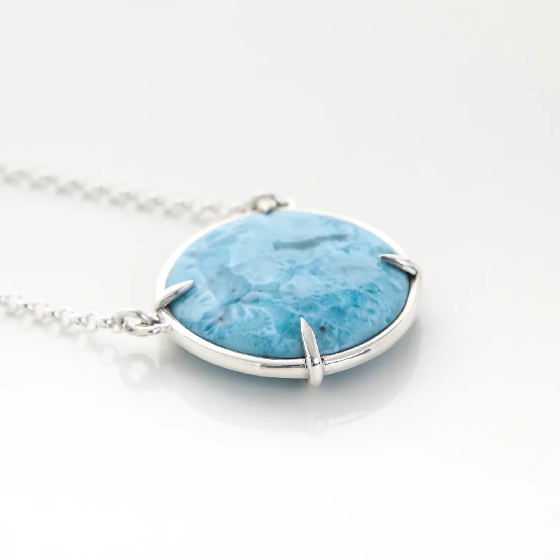 silver necklace for women-Larimar Necklace Veta Honda IV