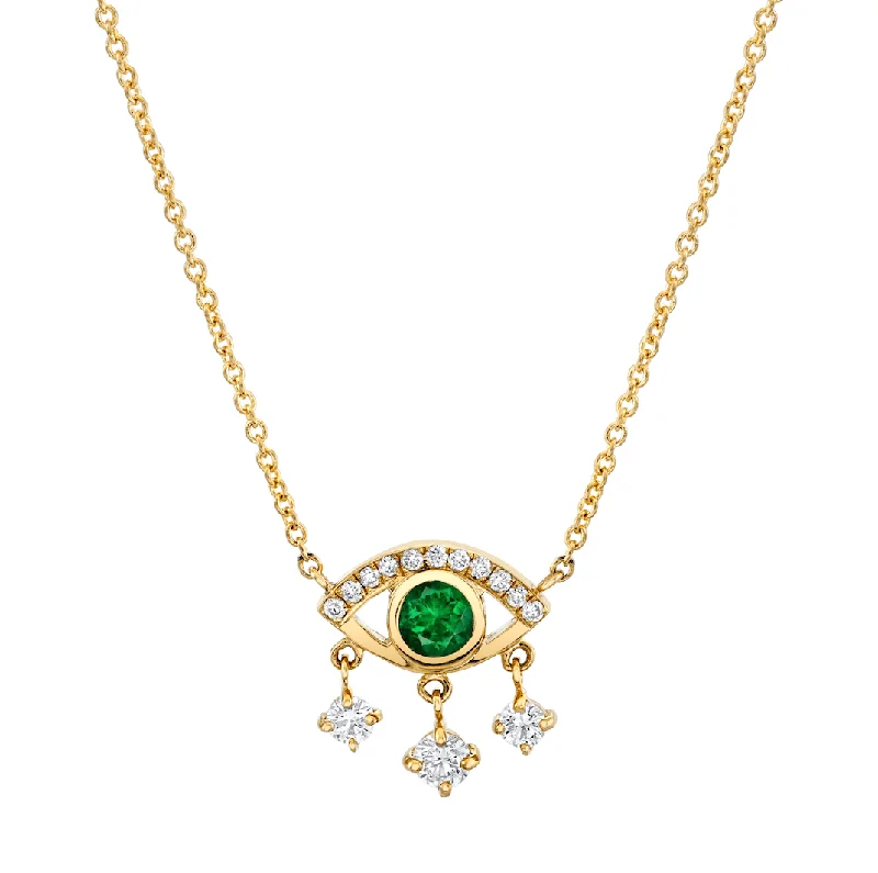 cute necklace for women-Emerald Eye of Emotions Necklace