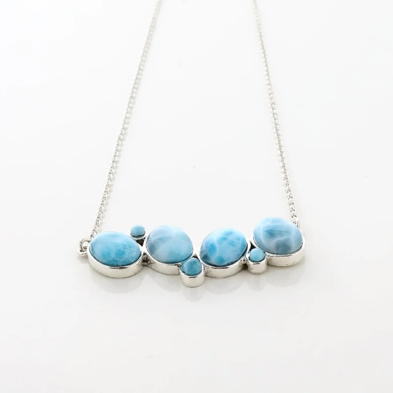 diamond necklace for women-Larimar Multistone Necklace Athena