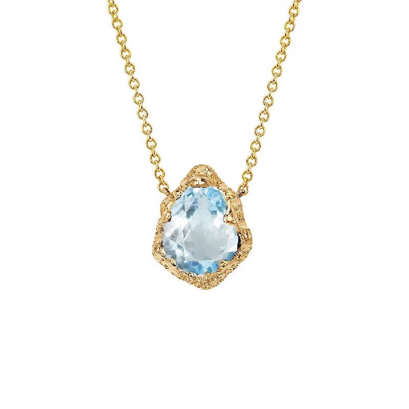 graduation necklace for women-Baby Queen Water Drop Aquamarine Solitaire Necklace