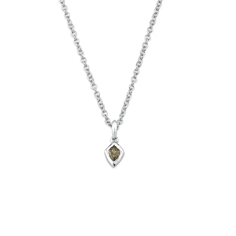 designer necklace for women-Men's Shield Grey Diamond River Necklace | Ready to Ship