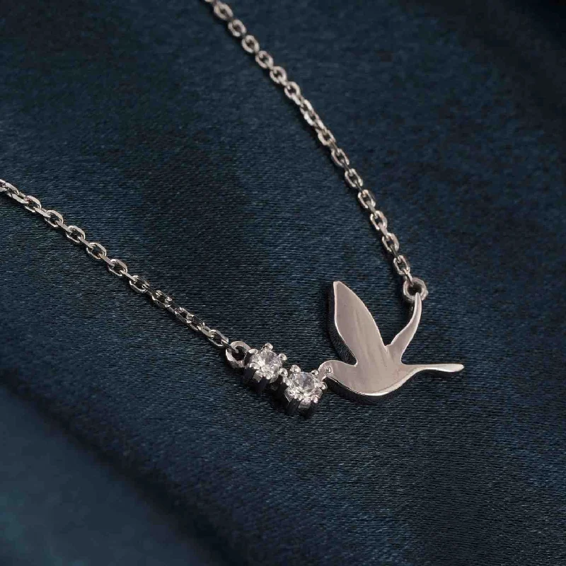 crystal necklace for women-Silver Flying Pigeon Necklace