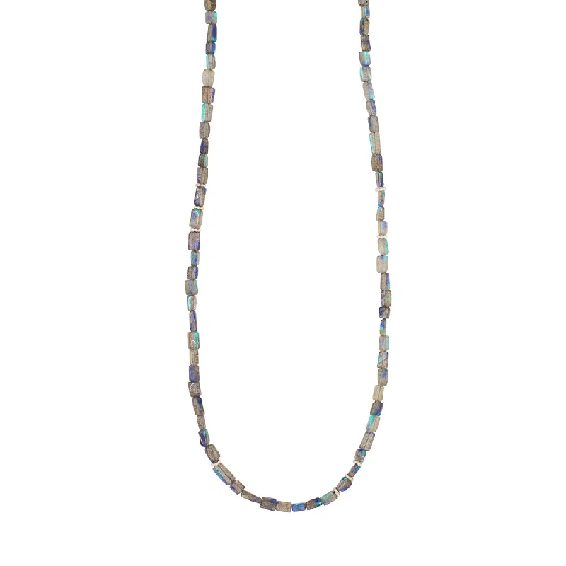 unique necklace for women-Labradorite Column Necklace