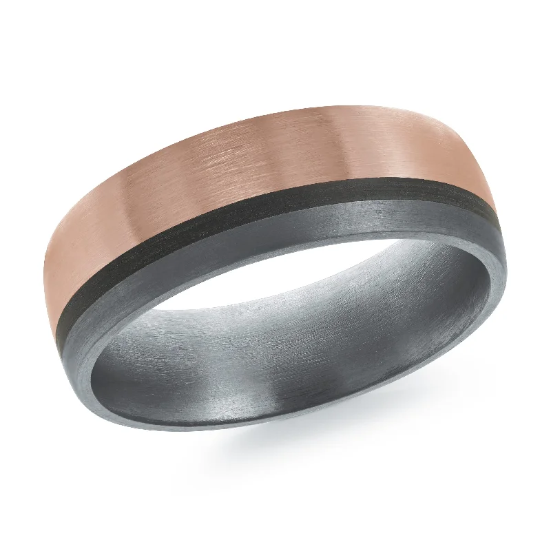 affordable engagement ring sets for women-14K Rose Gold Ring from the Tantalum Collection by Malo - MRDTS-027-7P