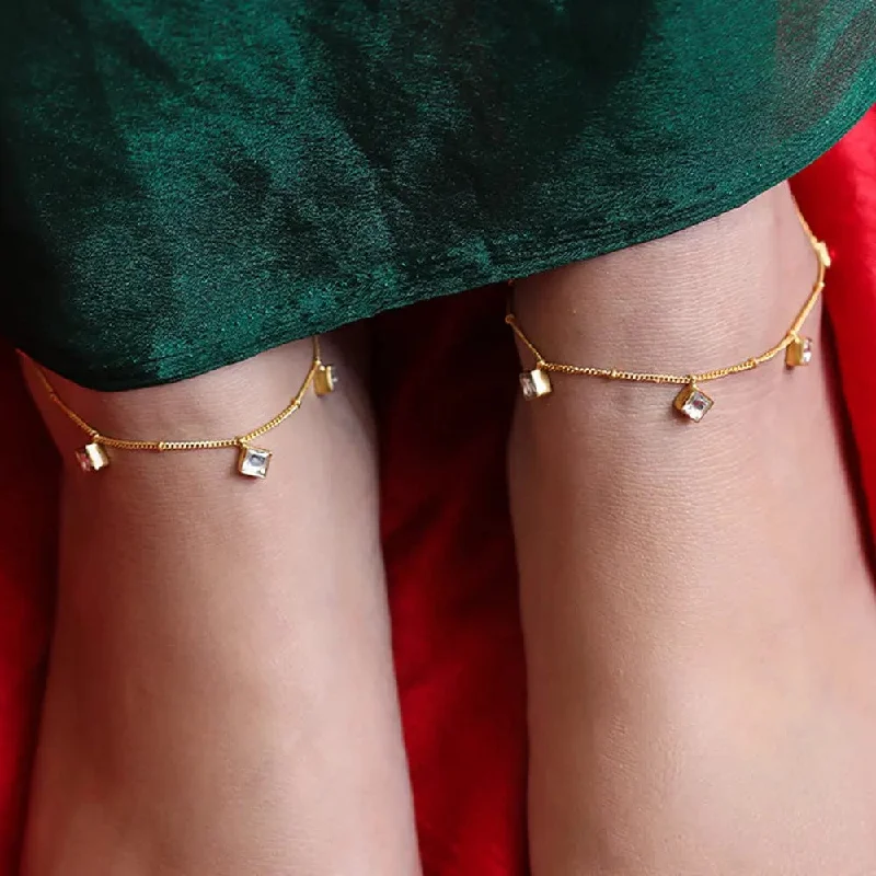 statement anklets for women-Little Diamond cut Anklet