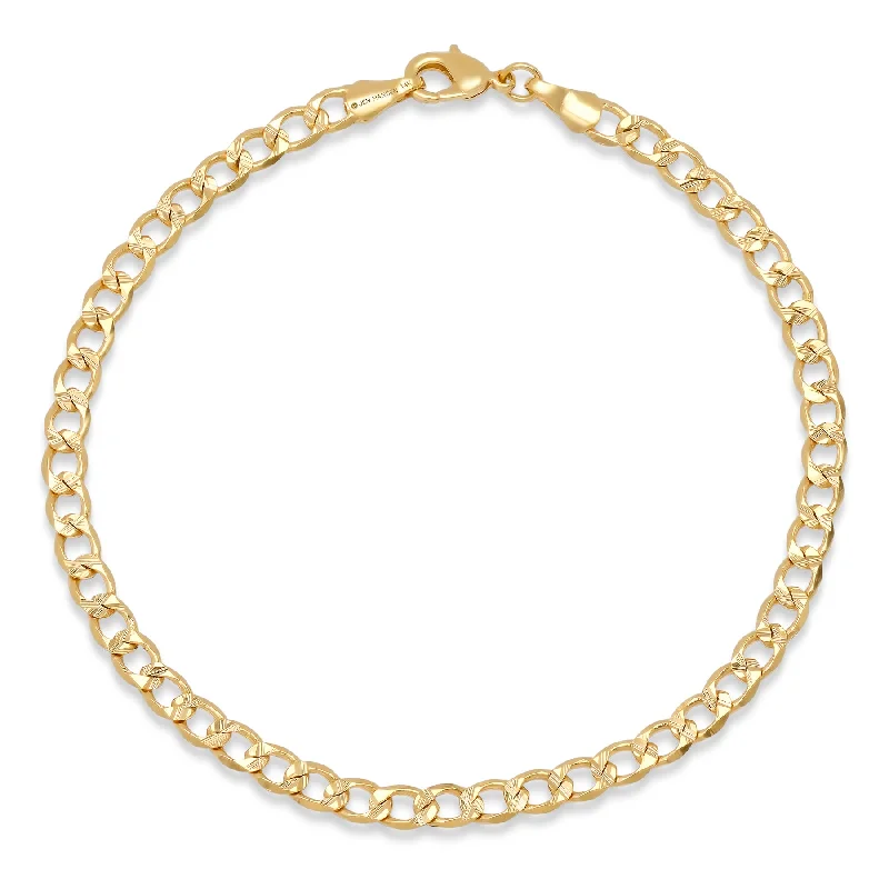 animal print anklets for women-MEDIUM CUBAN LINK ANKLET, GOLD