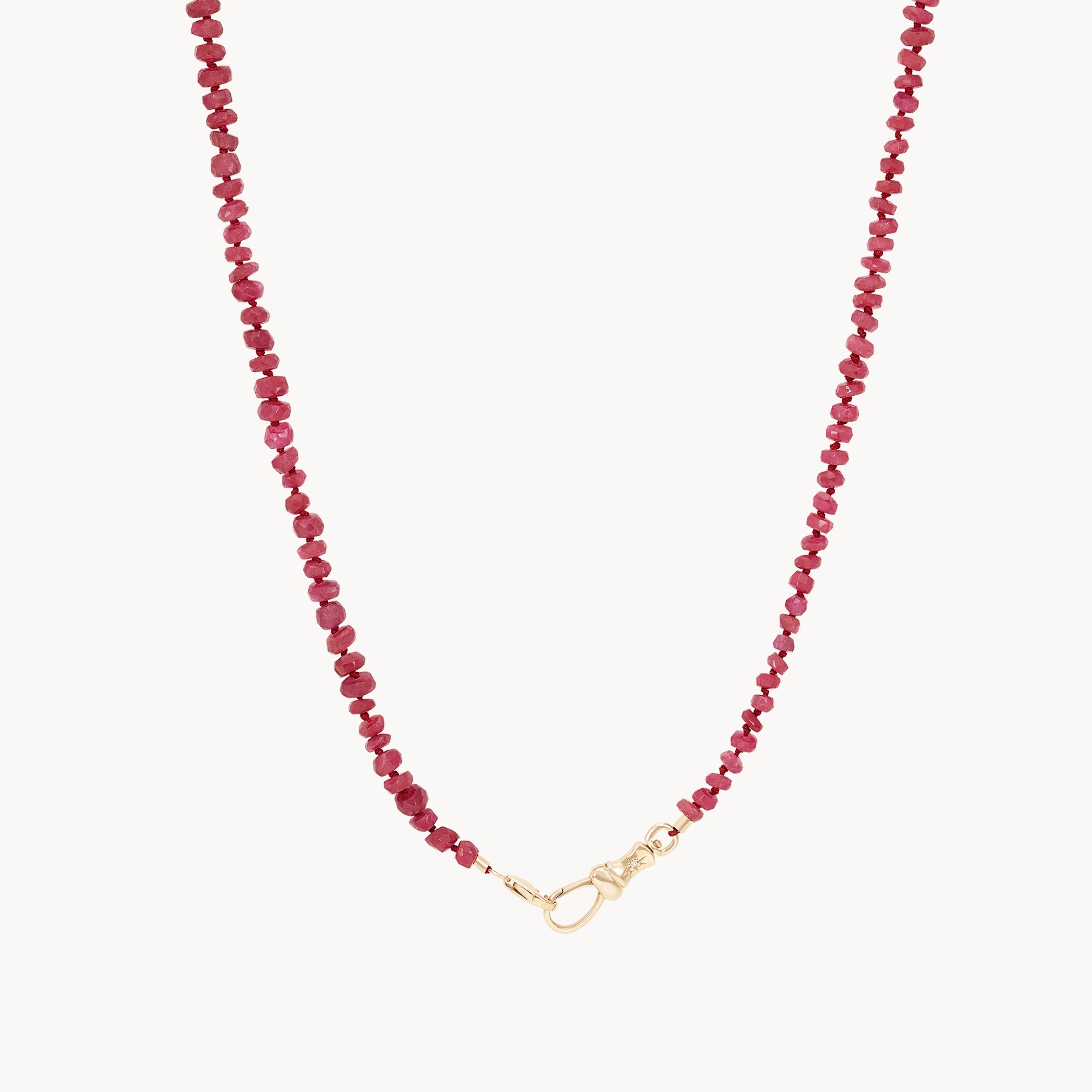 chain link necklace for women-ruby beaded mood necklace - 10k yellow gold, ruby gemstones