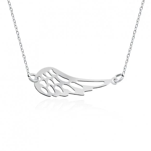 beach anklets for women-Sterling Silver Angelwing Anklet