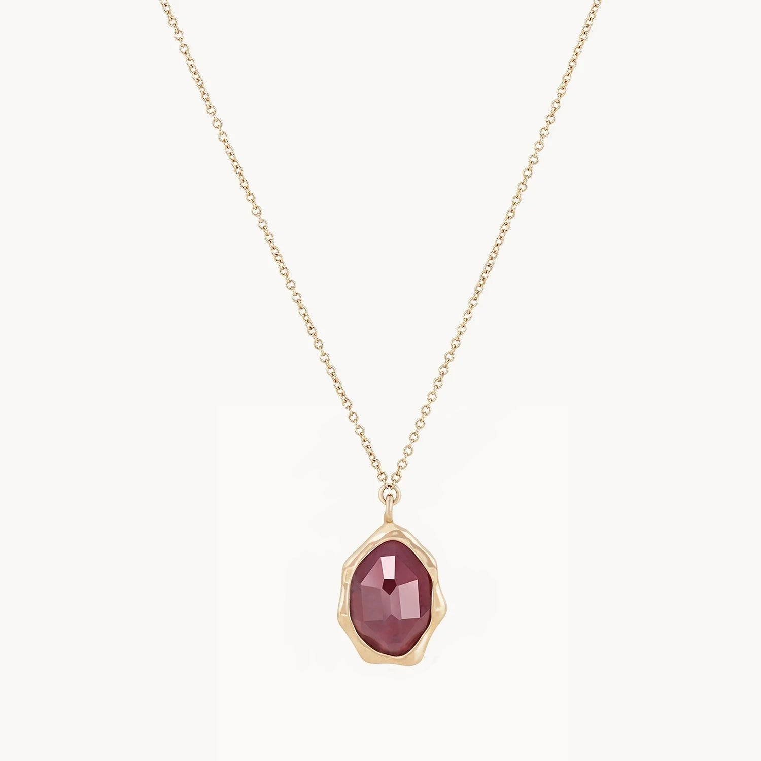 friendship necklace for women-ruby mood necklace - 14k yellow gold